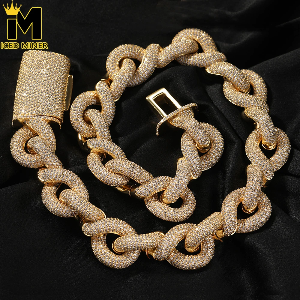 

z cyrkoniami 20 mm Cuban Chain Bransoletka Naszyjnik Iced Out Dla Mężczyzn I Kobiet Moda Hip Hop Biżuteria Darmowa Wysyłka