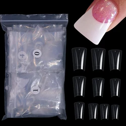 Duck Nail Tips 500pcs/bag Mix Size Clear Curved False Frence Tips Duck Acrylic Nails Wide Short French Fake Nails For Extensions