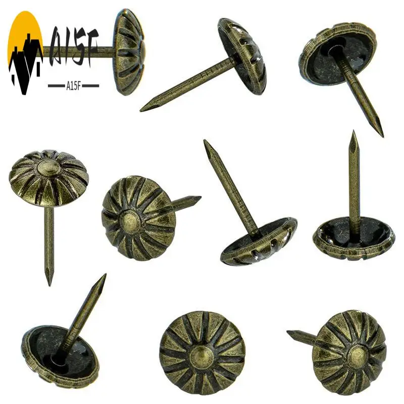 A15F-Furniture Nails For Interior Decoration Furniture Decorative Nails Daisy Upholstery Nails Antique Brass 300PCS