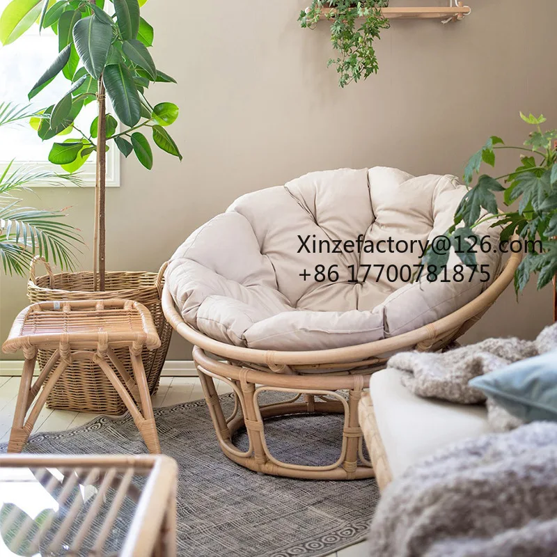 Factory Direct 2026 Top Rated rattan sofa recliner single lazy chair real rattan chair leisure bed and breakfast