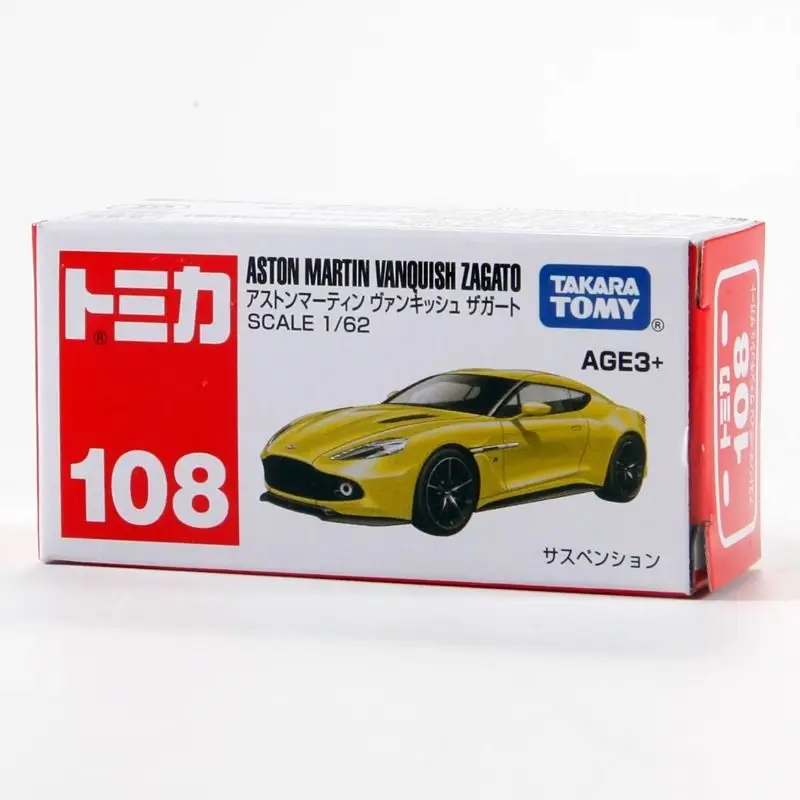 

TAKARA TOMY Diecast Car Model 108 Aston Martin Sports Car Red White Box Alloy Toy 944140