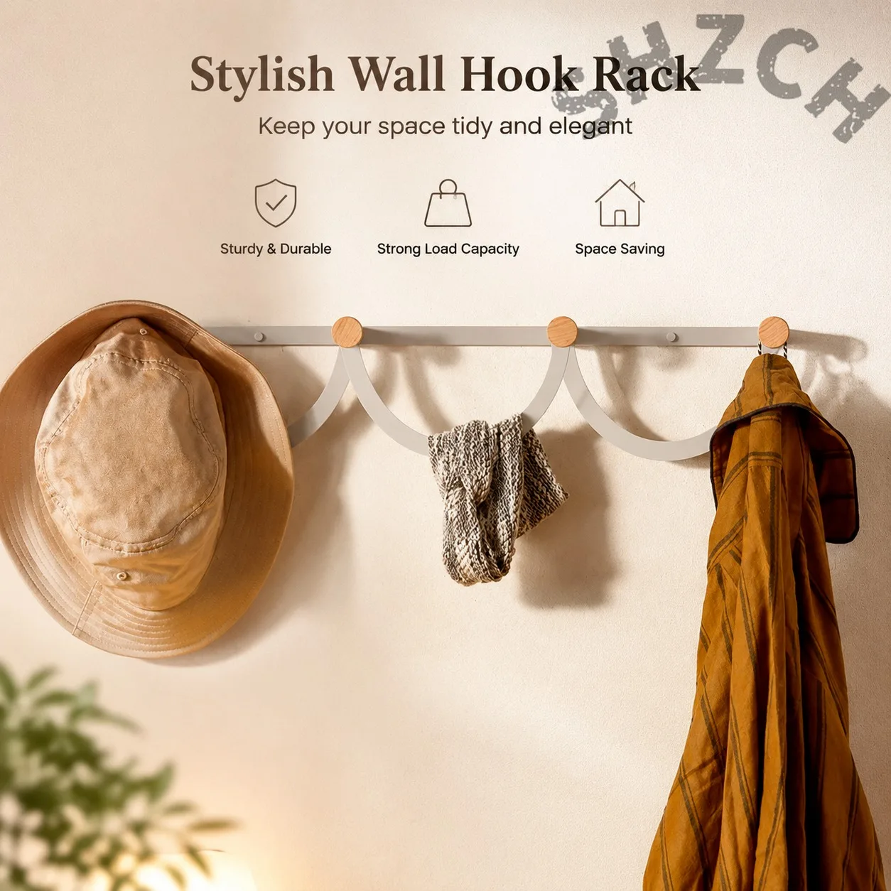 Minimalist Wall-Mounted Coat Rack – Sturdy Steel Hat & Jacket Hanger for Bedroom, Entryway, or Hallway