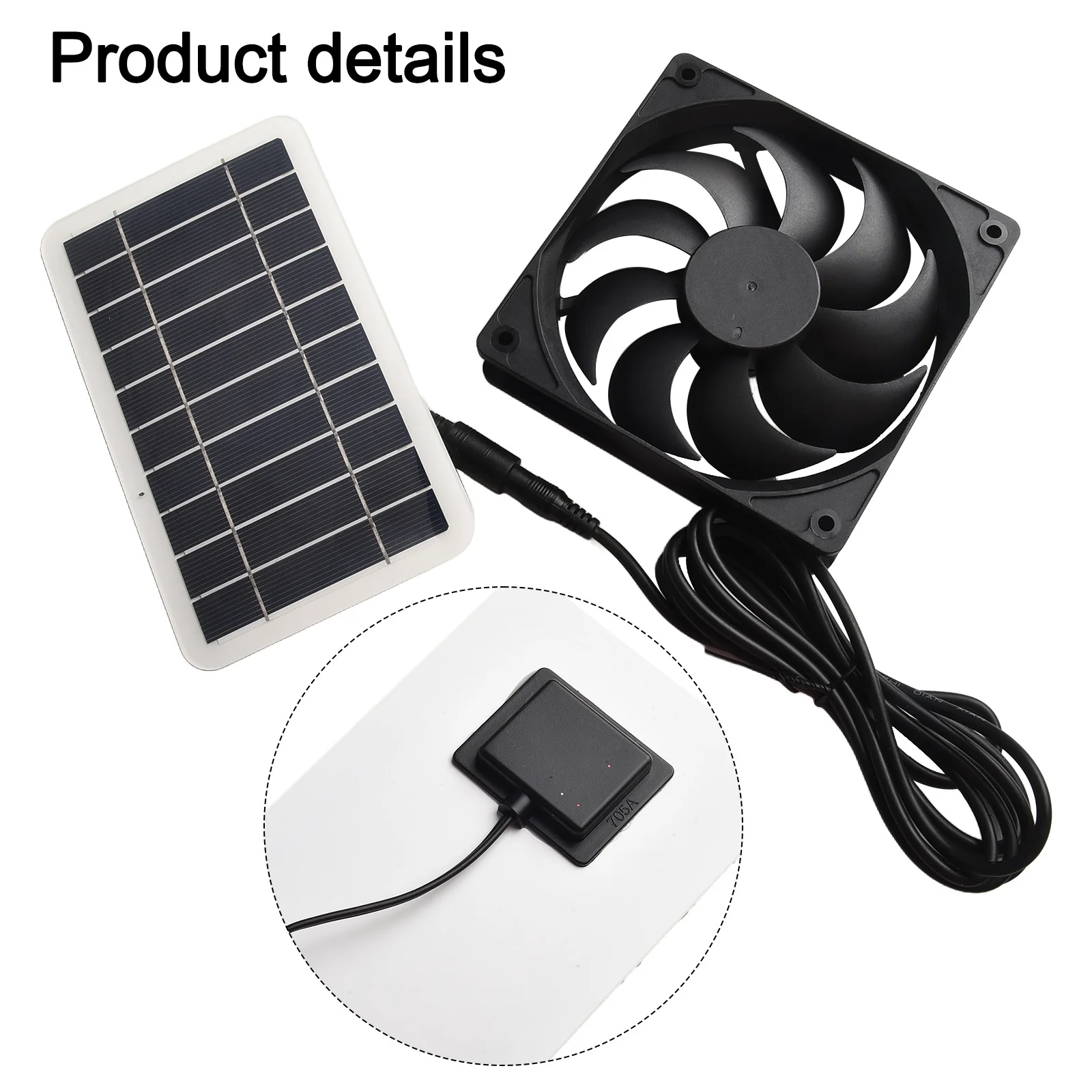 159x94mm Solar Panel Fan Solar Powered Ventilator USB Output Port Waterproof And Weather-resistant Compact And Portable