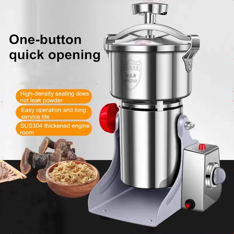 800G/1000G Household Electric Grain Crusher-High-Capacity 304 Stainless Steel Grinder High-Speed Electric Machine Sliver Home