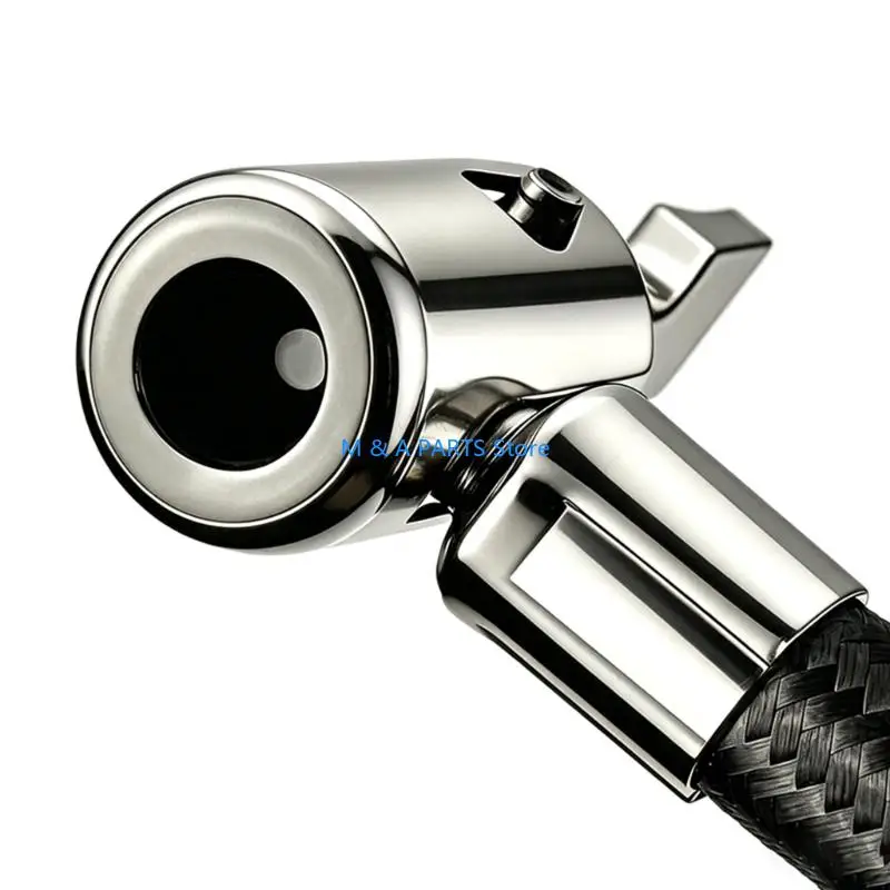 U1JF Air Tyre Inflator Hose Pressure Auto Rustproof Pump Gauge Hose Connector