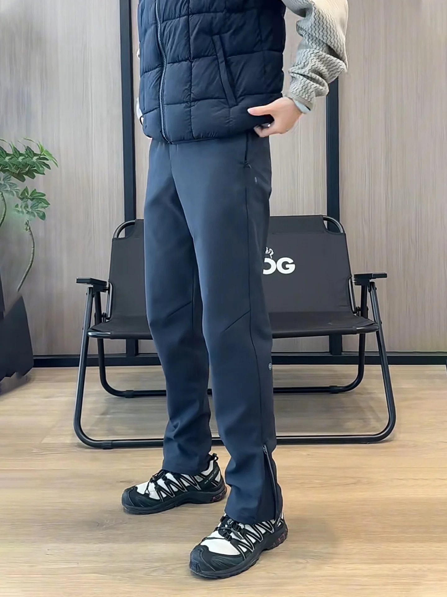 American Sle Dames Winter Outdoor Wandel- en Skibroek Elastische Slim Fit Zachte ell-broek met Rits Rechte pijpen Casua...