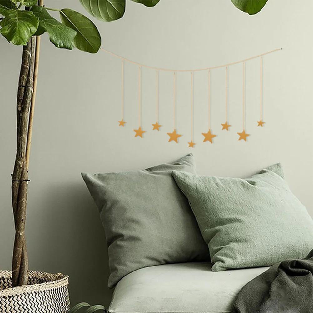 

Wooden Star Hanging Decor Aesthetic Wall Garland For Room Bedroom Shop Bar, Star Wall Hanging Ornament, Home Decor