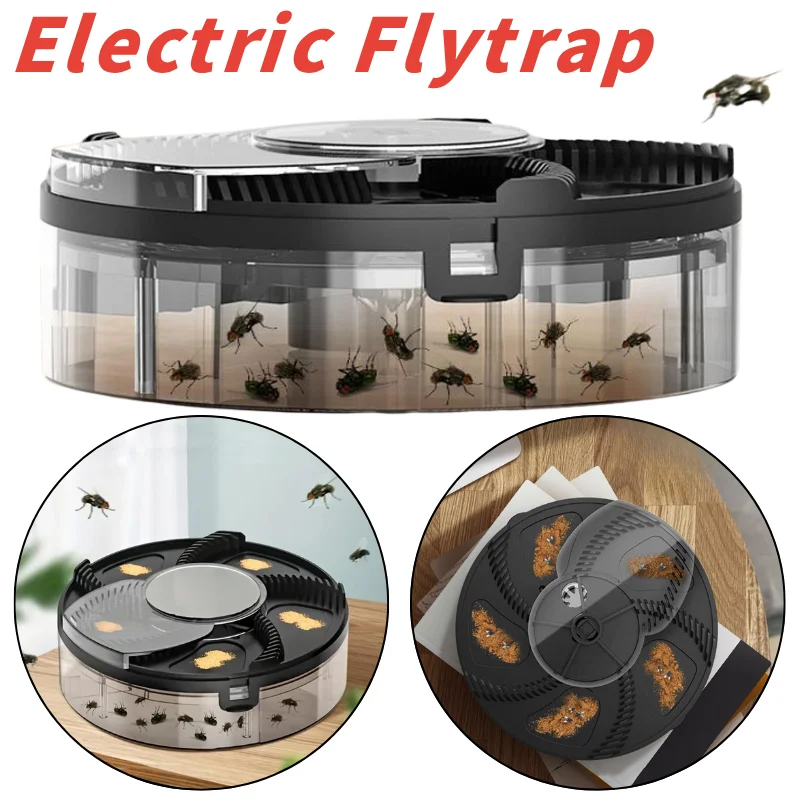 Automatic Rotation Insect Pest Catcher Electric Flycatcher Killing Machine USB Rechargeable Quiet Removable Electric Flytrap