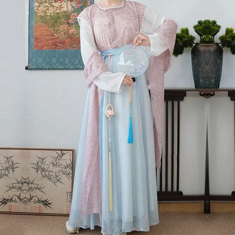 Women Chinese Traditional Hanfu Costume Lady Tang Suit Princess Dress Ancient Folk Dance Carnival Cosplay Costume