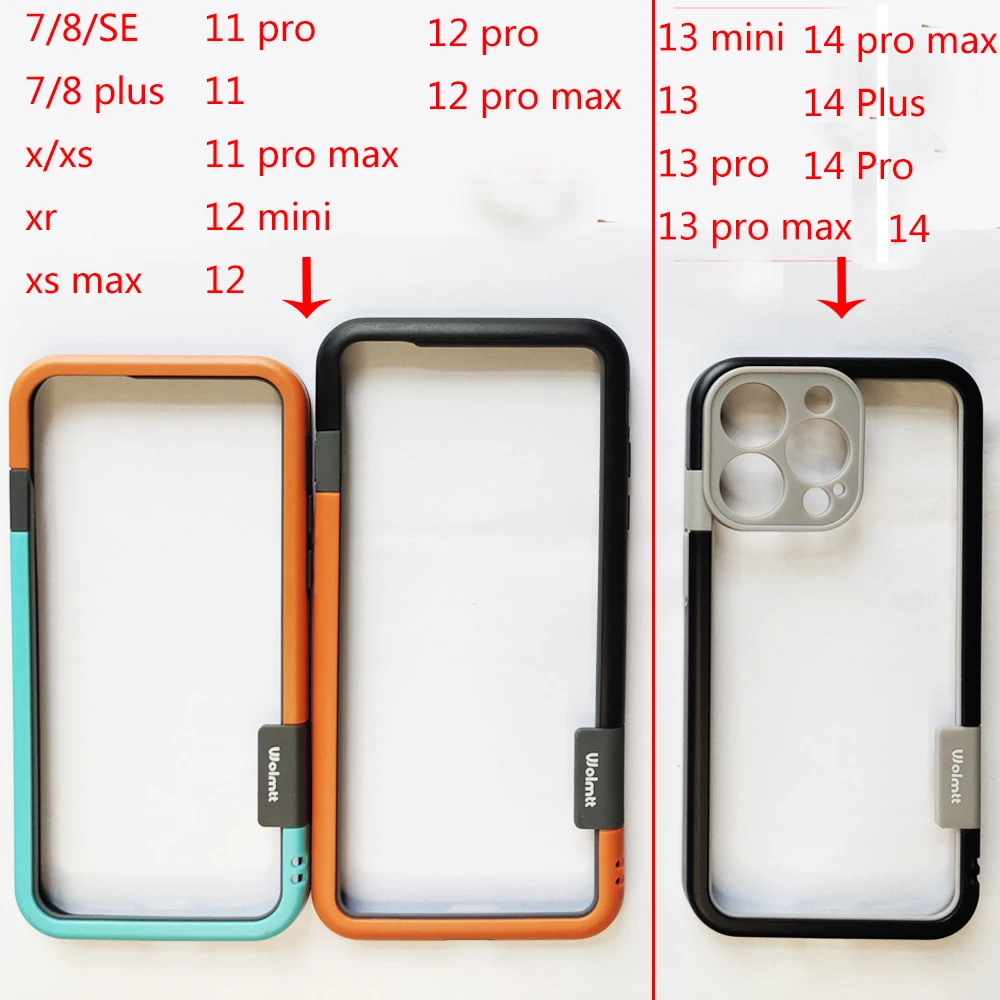 Bumper Case For iPhone 16 15 14 13 12 Mini 11 Pro Max 15 Plus X XS Max XR Dual Color Bumper Border Soft tpu + PC Case Cover Skin