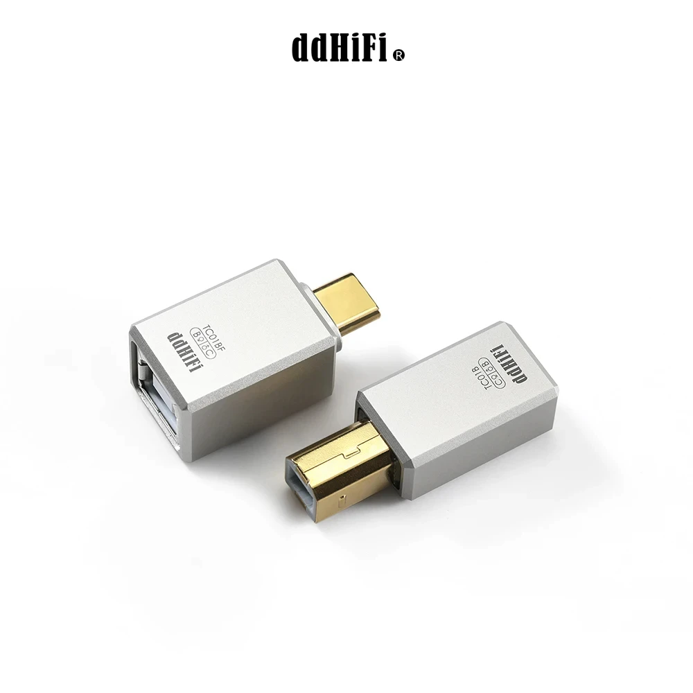 DDHiFi TC01B / TC01BF HiFi Quality USB-B to USB-C Adapter Converter with CNC Machined Unibody and Gold-Plated Connectors