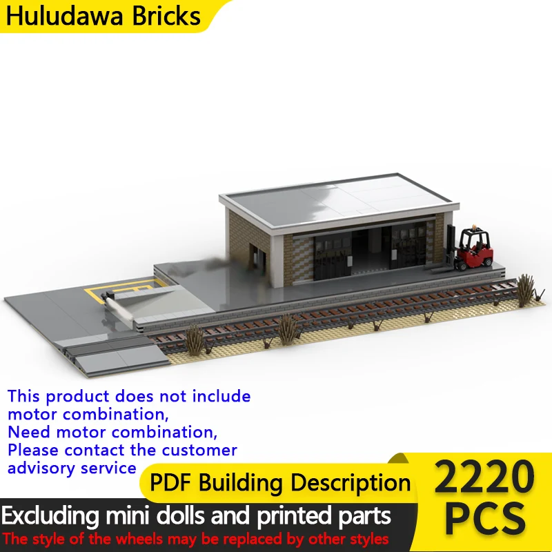 

City Street View Model MOC Building Bricks Freight Train Large Shed Modular Technology Children Holiday Gifts Assemble Toys Suit