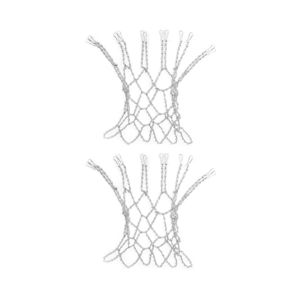 2 Pcs Iron Chain Basketball Net Professional Standard Heavy Duty Basketball Goal Net Replacement Basketball Net