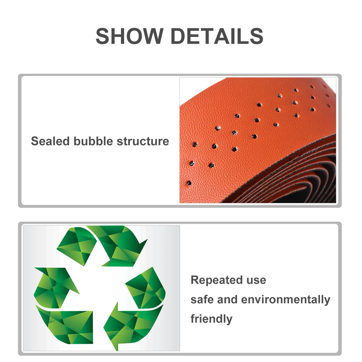 1 set Pu Perforated Handlebar Tape Shock-Absorbent Non-Slip Grip For Road Mountain Bike Rain Wet Conditions Lightweight Durable