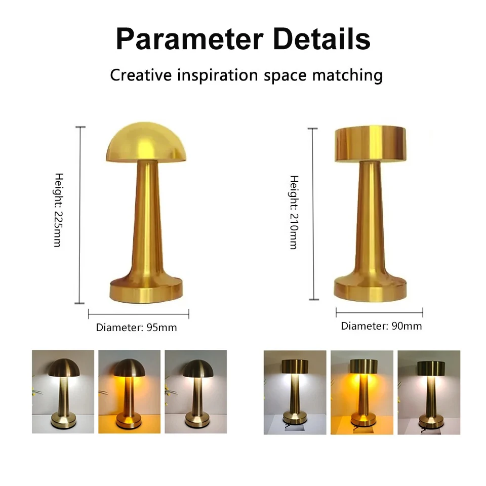 3 Colors LED Table Lamp Modernist Art Deco Lamp Touch Control Cordless Chargeable LED Desk Lamp Home Decoration