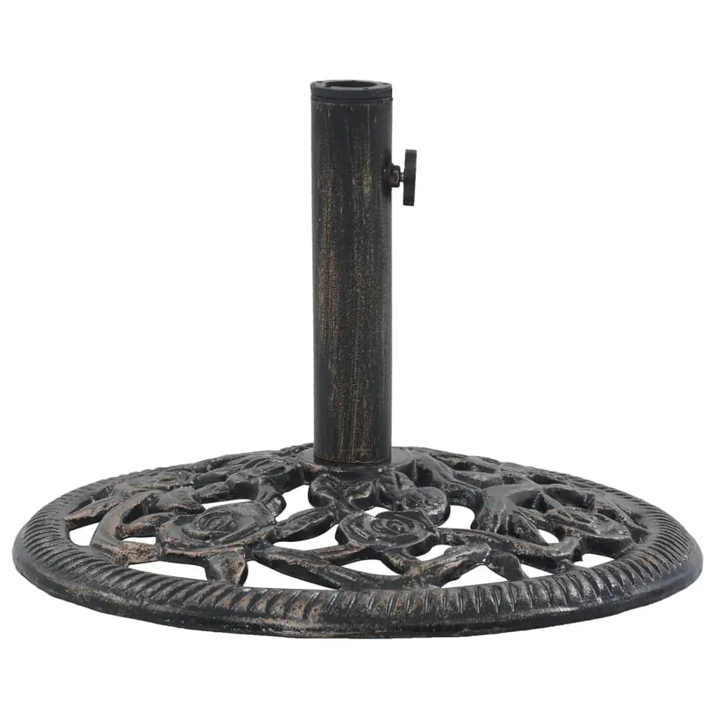 

Heavy-Duty 26.5 lbs Bronze Umbrella Base - Durable 18.9 Cast Iron Stand for Outdoor Patio, Beach, and Garden