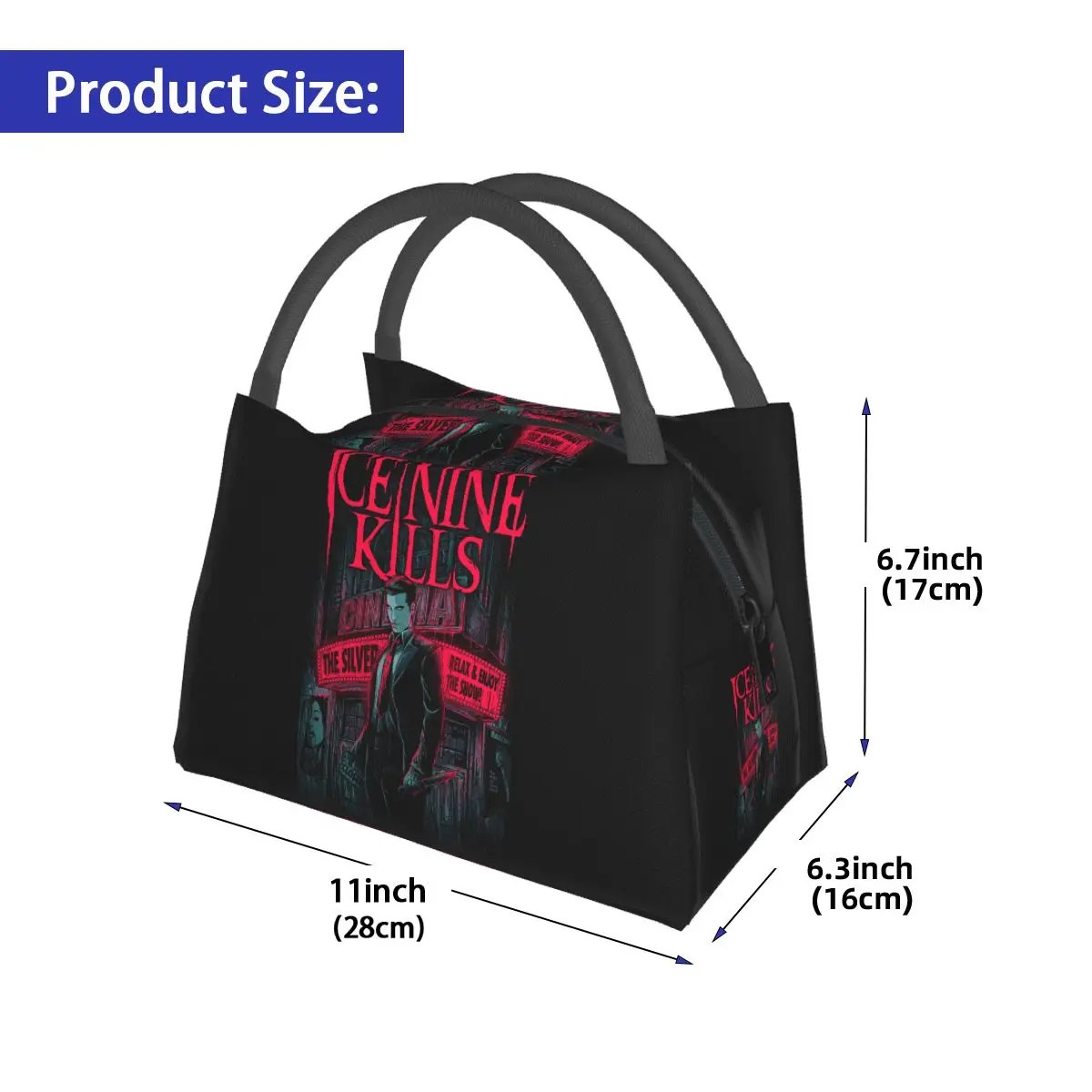 Ice Nine Kills The Silver Scream By Grave Insulated Lunch Bag Bento Storage Food Boxes Container Cooler Thermal Lunch Box Tote