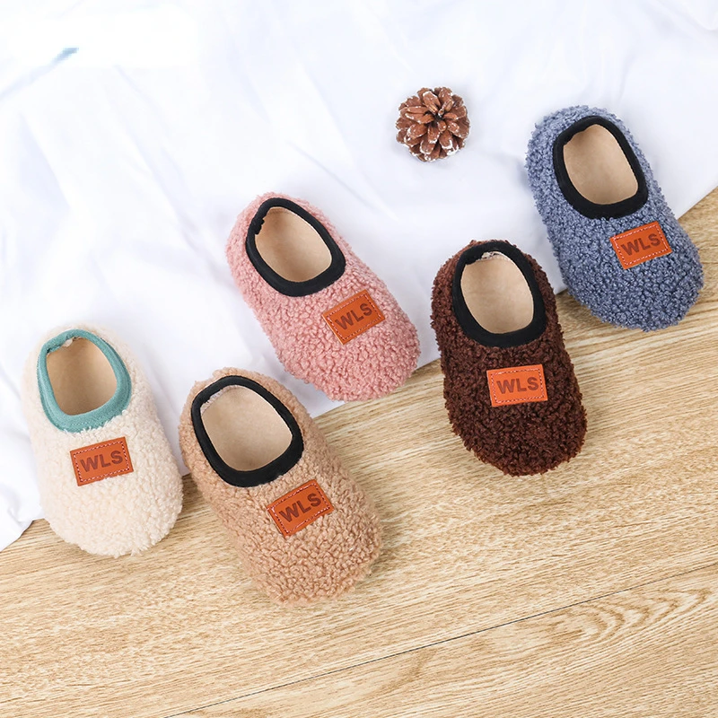 Winter Children Floor Baby Slippers Infant Toddler Plush Warm Boys Girl Soft Anti-slip Indoor School Kids Shoes