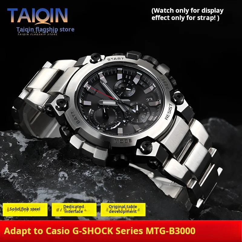 Stainless steel watch strap For Casio G-SHOCK MTG-B3000B/BD MTGB3000 men Quick release watchband Modified Metal Folding buckle