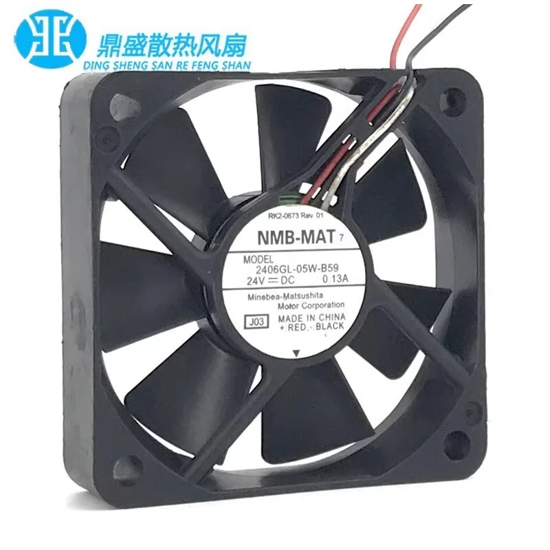 

Z FOR NMB 2406GL-05W-B59 6015 DC24V 0.13A 6CM 3-Wire Inverter Cooling Fan