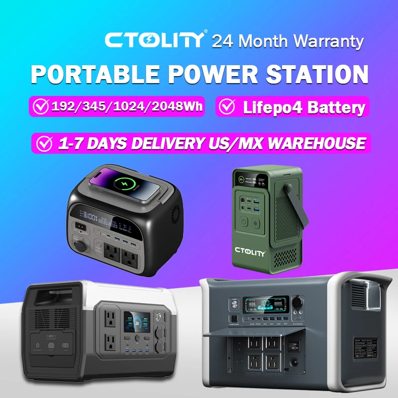 CTOLITY 200W Portable Power Station Outdoor UPS Function Pure Sine Wave 2048Wh Lifepo4 Batteries 110V Emergency Home Appliances