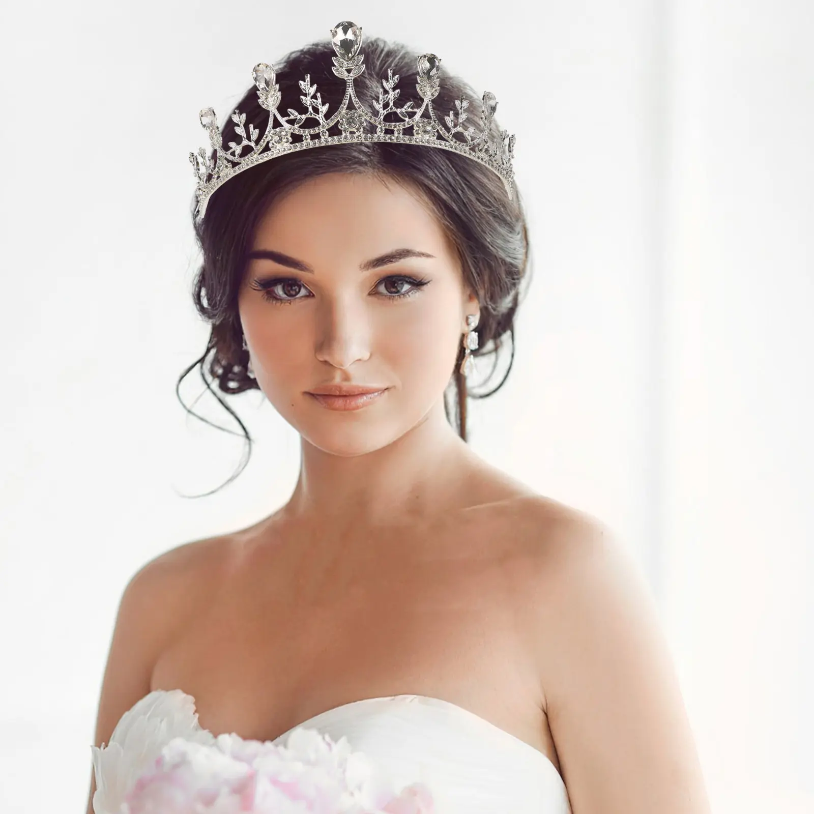 Wedding Crown for Bride Rhinestone Queen Tiara Bridal Hair Accessories Birthday Prom Party Headpiece Bride Tiara Women