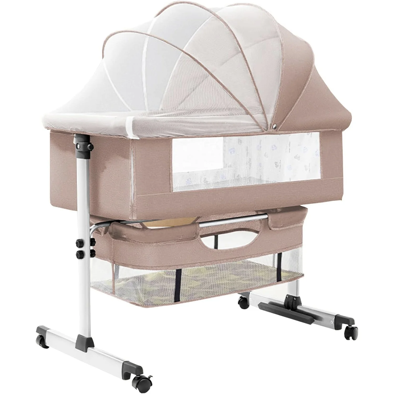 

2023 Cheap multi-functional crib suitable for Africa bed with mosquito net bed Newborn bed with storage box for infant 0-12month