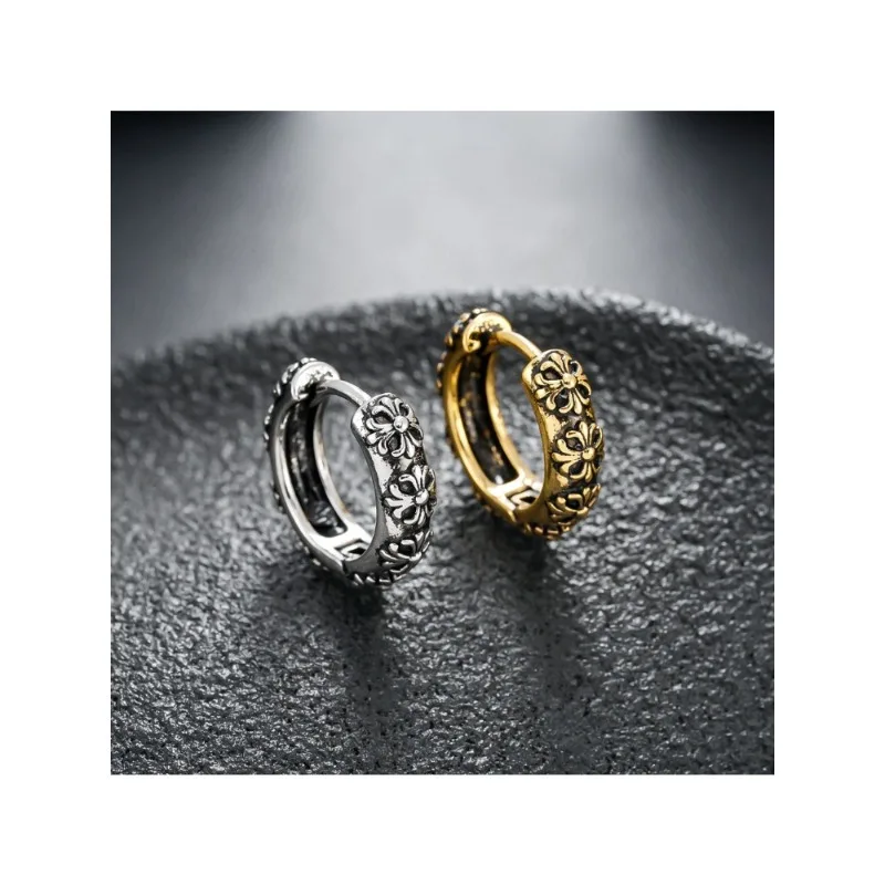 

Cross earrings for men, fashionable retro patterned ear buckles for women, high-end and versatile earrings