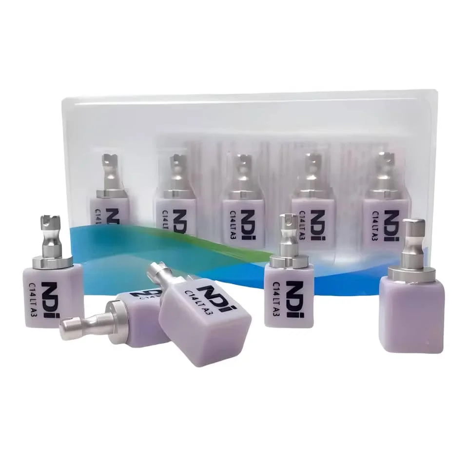 

10pcs/2Boxes NDI Dental Lab Lithium Disilicate C14 Glass Ceramic Blocks HT/LT for CAD/CAM Veneer Inlay Crown Material