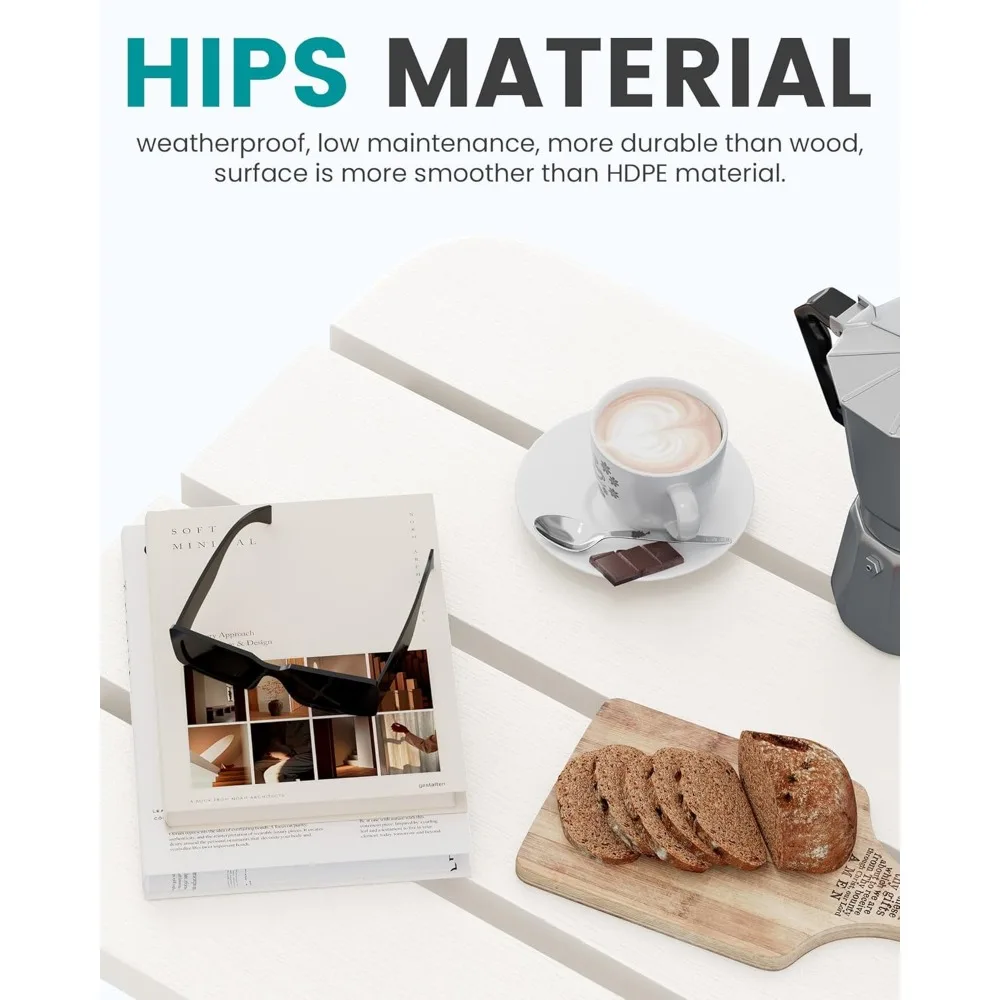 طقم طاولة جانبية مزدوجة من آديرونداك مكون من 2، طاولة جانبية - أبيض #4