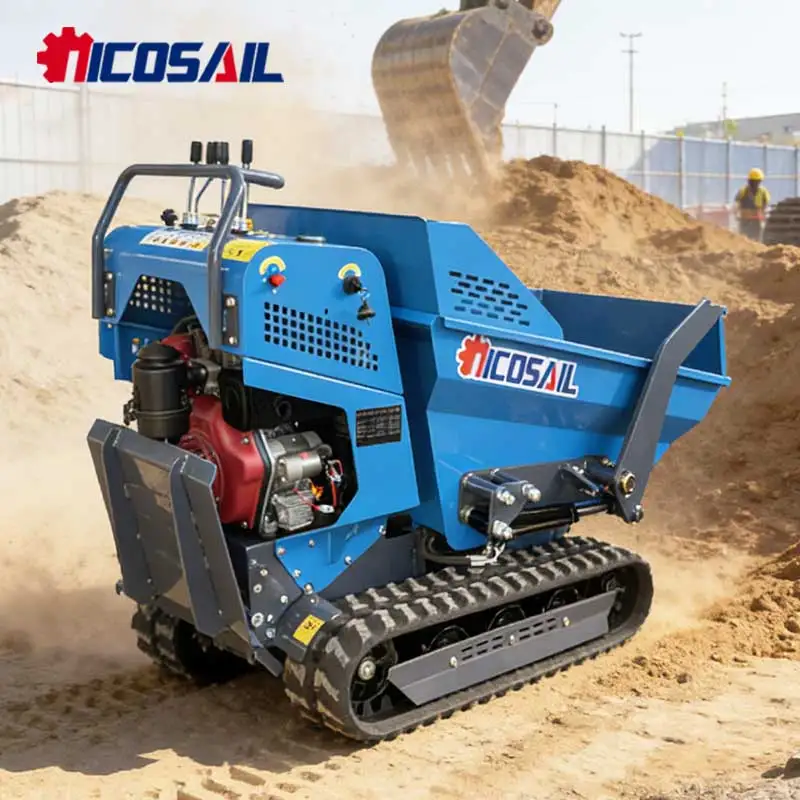 

500kg Small Mini Dumper Truck CE Approved Crawler Hydraulic Tipper for Narrow Space Construction Work
