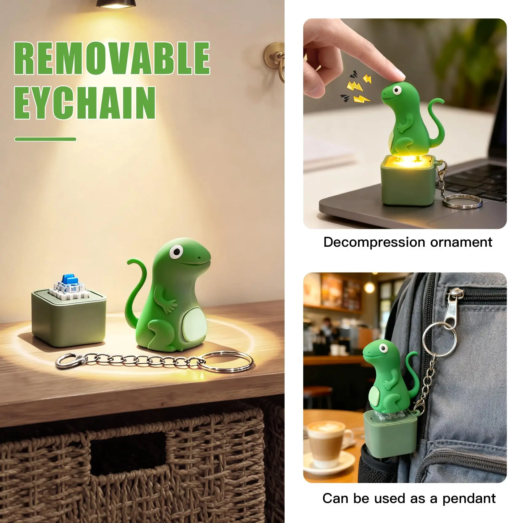 قابلة للشحن كروكينج الضفدع والسحلية لوحة المفاتيح تململ الفرس المفاتيح ألعاب زر تململ مع الضوء والصوت لتخفيف القلق