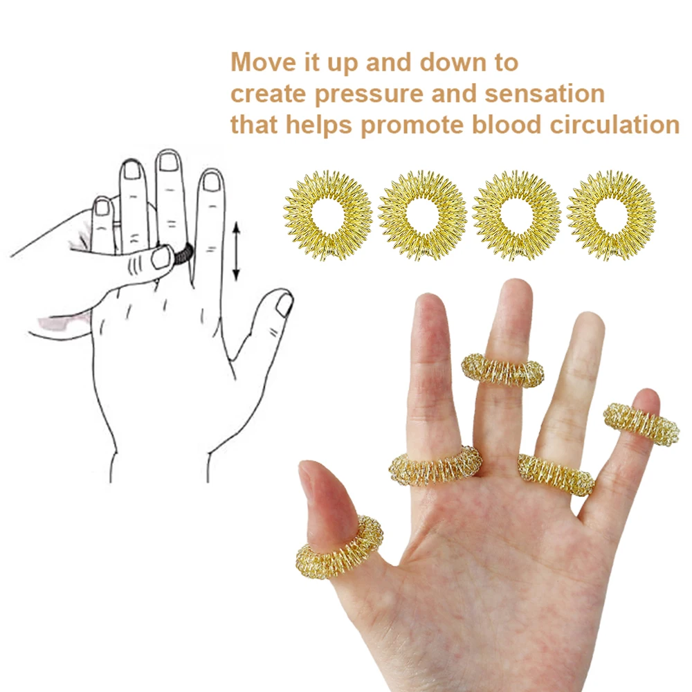 100個入り 指圧リング スパイク付き指リング 指圧指リングセット ティーンエイジャー 大人向け ストレス軽減 マッサージャー ストレス解消