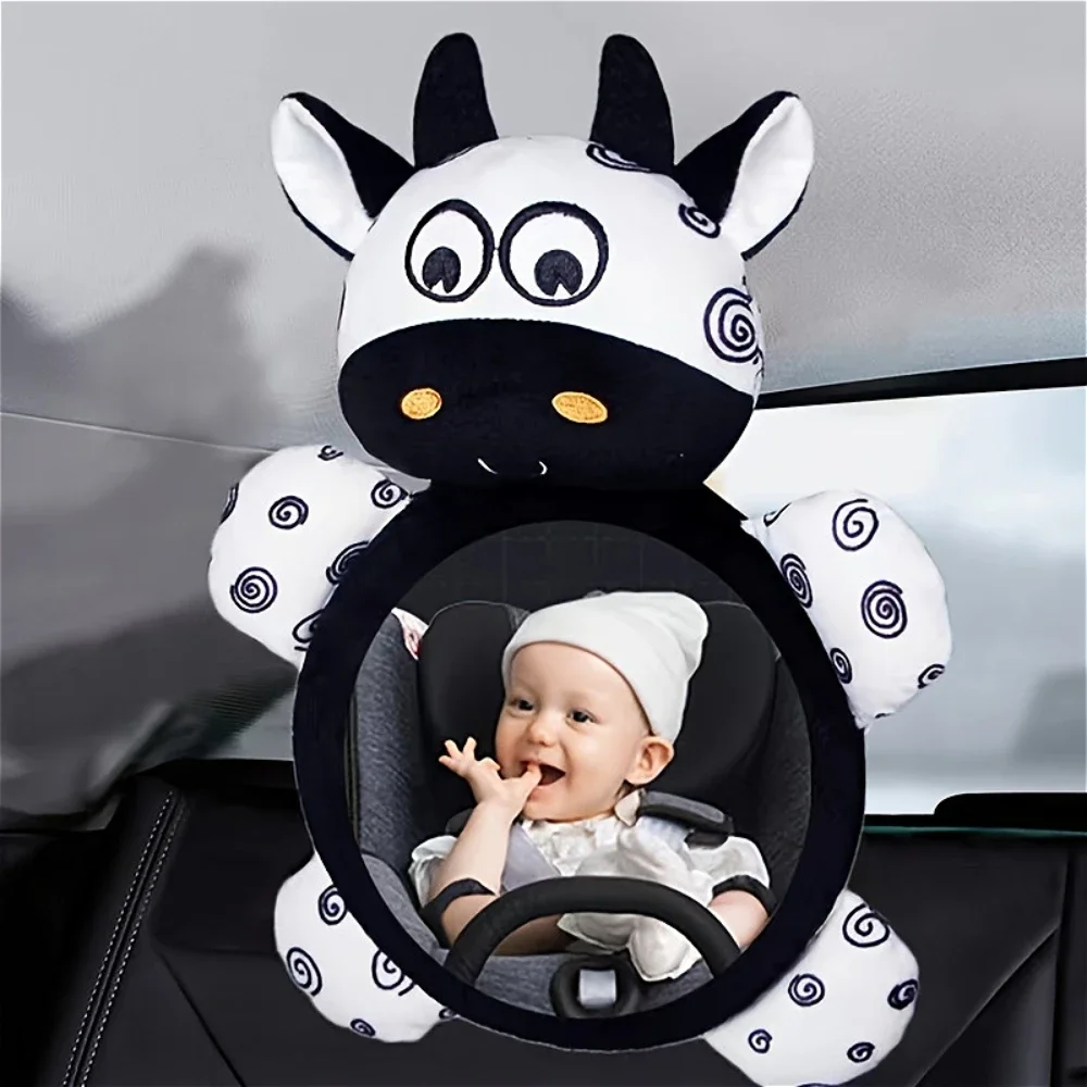 Baby Car Hanging Haha Mirror Toys, Black and White, Shatter-Resistant, Easy Handling, Car Child Safety Seat Observation Mirror