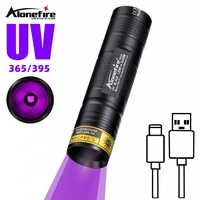 Alonefire SV110 Rechargeable 365nm UV Flashlight Ultraviolet Blacklight for Pet Cat Dog Stains Urine Detector Resin Curing