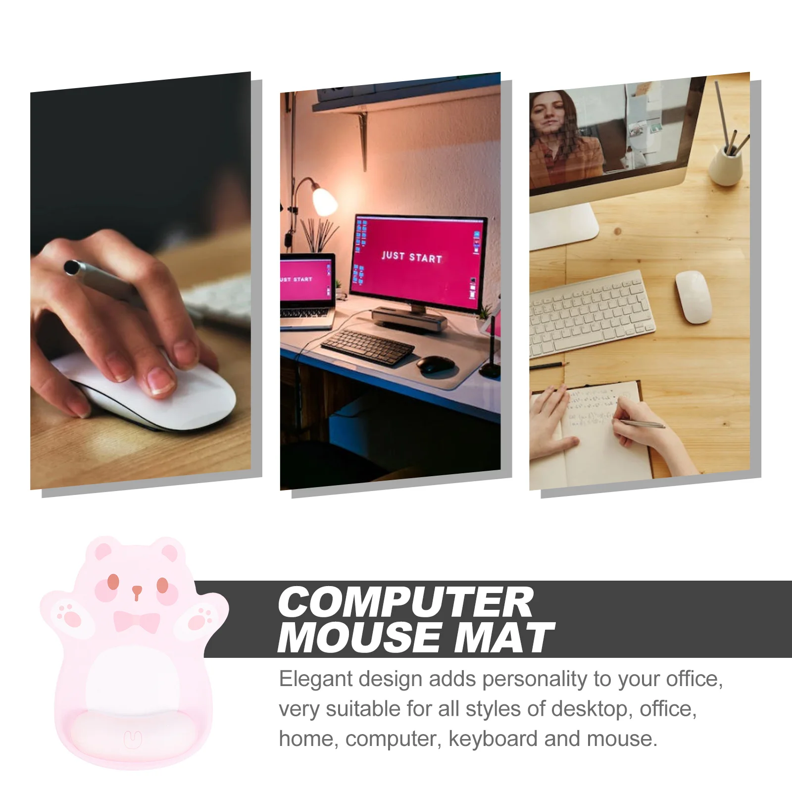 

Mouse Pad with Wrist Support Large Size Ergonomic Design Non-Slip Base for Office Home Gaming Desktop Laptop Use