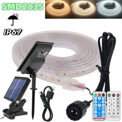 Solar Outdoor LED Lights IP67 Waterproof 12V 24V 120LEDs/m Warm White 4000K White LED Strip Solar Lighting For The Garden