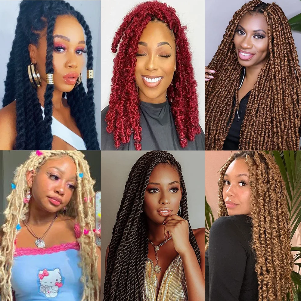 Springy Afro Twist Hair Synthetic Hair Extension For Black Women Copper Red Marley Crochet Braiding Hair For Distressed Locs