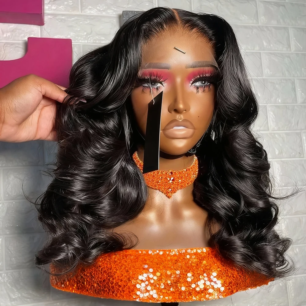 7x5 13x4 غلويليس جاهز لارتداء الجسم موجة HD الدانتيل الباروكة الأمامية 250% البرازيلي 13x6 قصيرة بوب شعر مستعار شعر الإنسان قبل قطعها للنساء #1