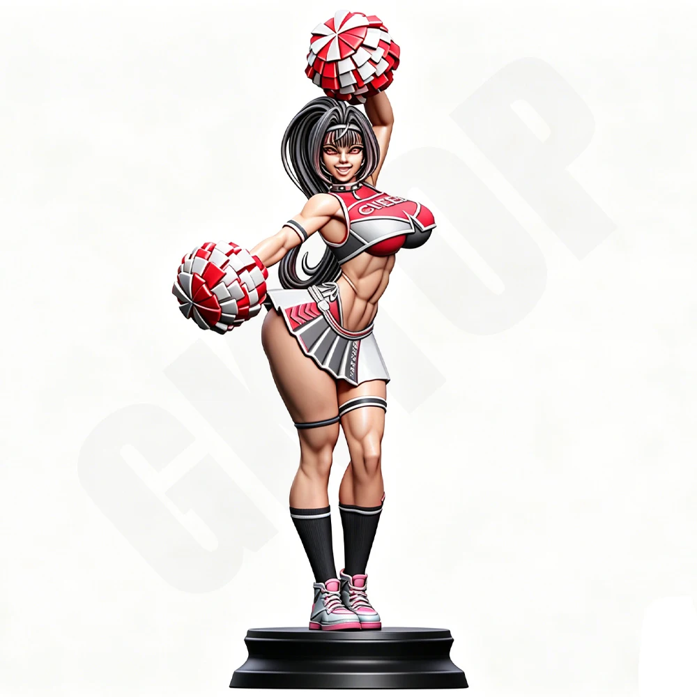 1-24-nsfw-チアリーダー美少女グレー樹脂モデル未塗装-3d-プリント玩具像グッズ-diy-精密ミニチュアキット