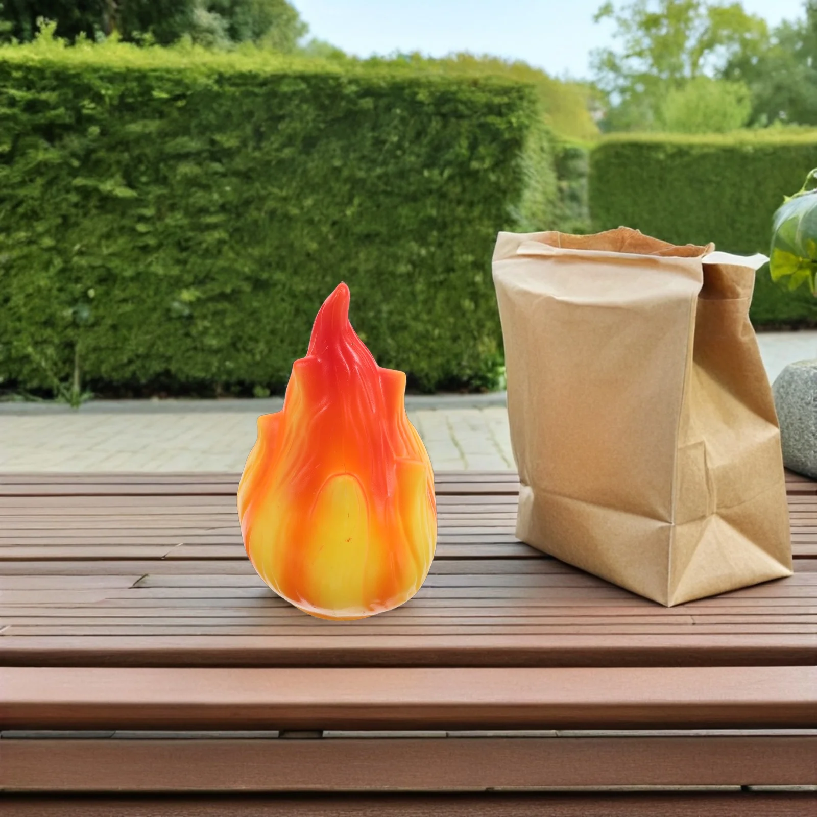 

2 Pcs Flame Light Lamp Cover Shade for Decor Accessories Shaped Yellow Solar Replacement Fixture