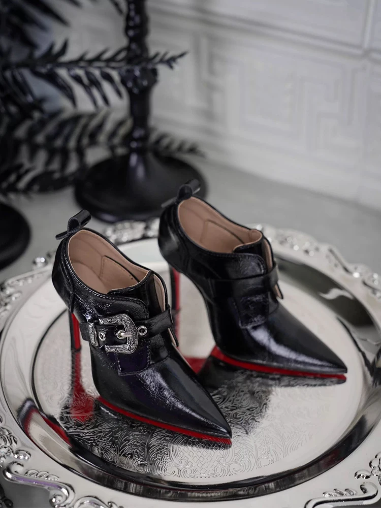 D09-P812 Handmade Toy 1/4 1/3 Big Girl ID75 Uncle ID75 BJD/SD Doll Shoes Black Pointed High Heels 1pair