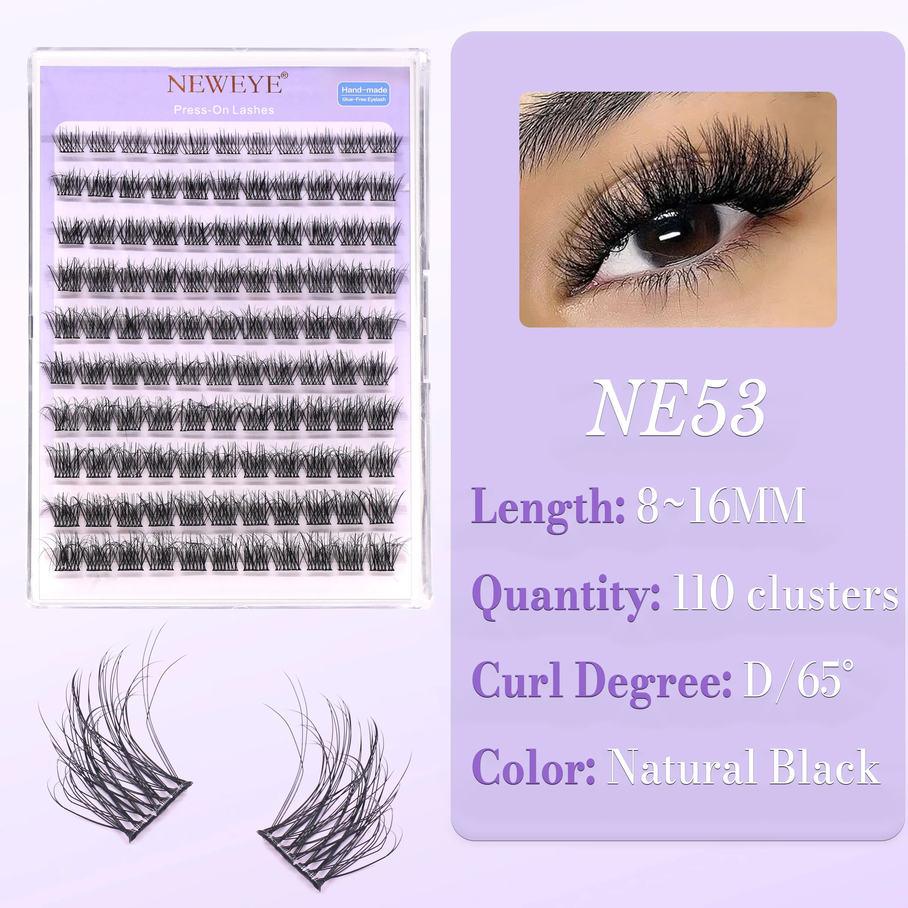 8-16mm 120 Clusters DIY Glue Free Eyelashes Extension Upper Lash Natural And Long Style 3D Fluffy Effect Reusable 2-3times Lash