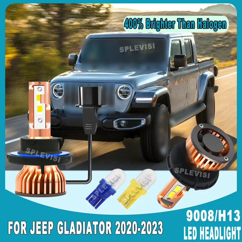 

9008/H13 Stable Brightness 1-Year Warranty Service 30000LM/Pair 6000K White LED HEADLIGHT For Jeep Gladiator 2020 2021 2022 2023