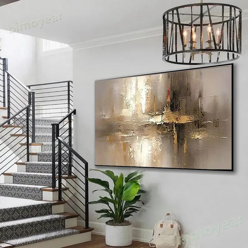 100% Hand Painted Abstract Oil Painting Morandi color block Wall Art Picture On Canvas Mural For Living Room Home Decor Paint