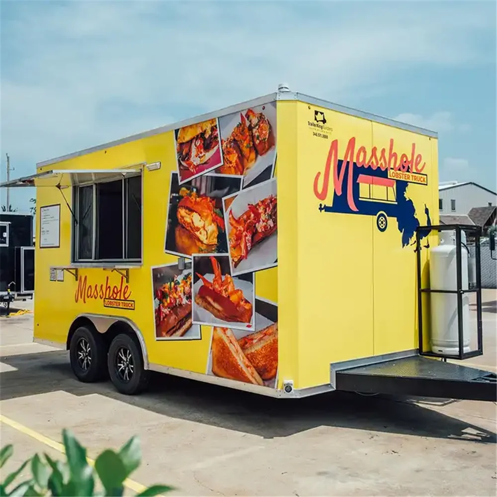 

13ft Pizza Food Truck with Full Kitchen Box Camper Trailer Food Snacks Outdoor Coffee Cart Hotdog Pancake Donut Ice Cream Kiosk