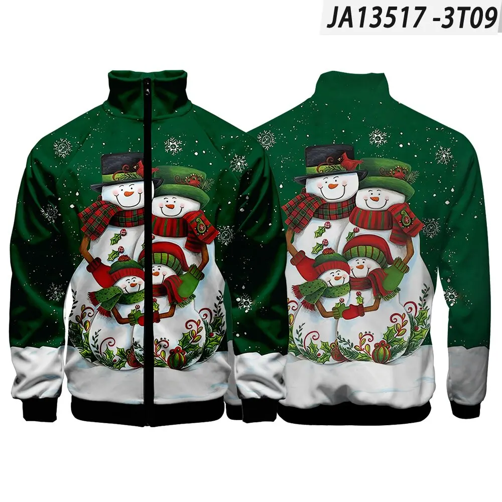 2024 New Funny Christmas Men's Zipper Jacket for Father and Son 3D Y2K Clothes Imaginative