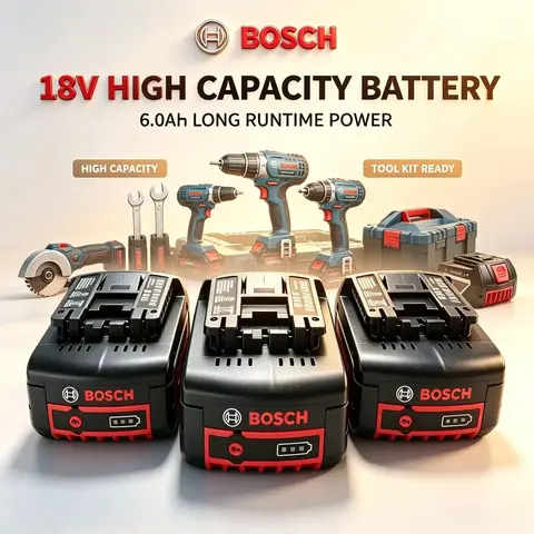 BOSCH 18V 4.0Ah Lightweight Li-ion Battery Replacement BAT609 BAT610 GBA18V, For GDR18V Impact Driver Household Maintenance