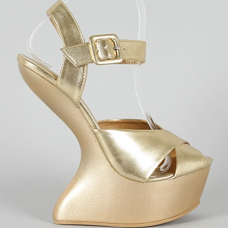 Strange Style Peep Toe Platfrom Sandals Sexy Pointed Toe Leather Size 35-48Custaomized New Arrivals Fashion Women Modern Shoes