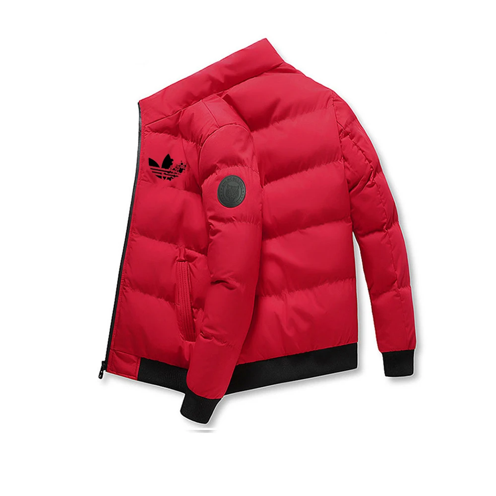 2024 Fashion Men\'s Zipper Windproof Jacket, Thick Jacket, Warm Street Style, Large Size, Autumn/Winter Short, Thick, Windproof